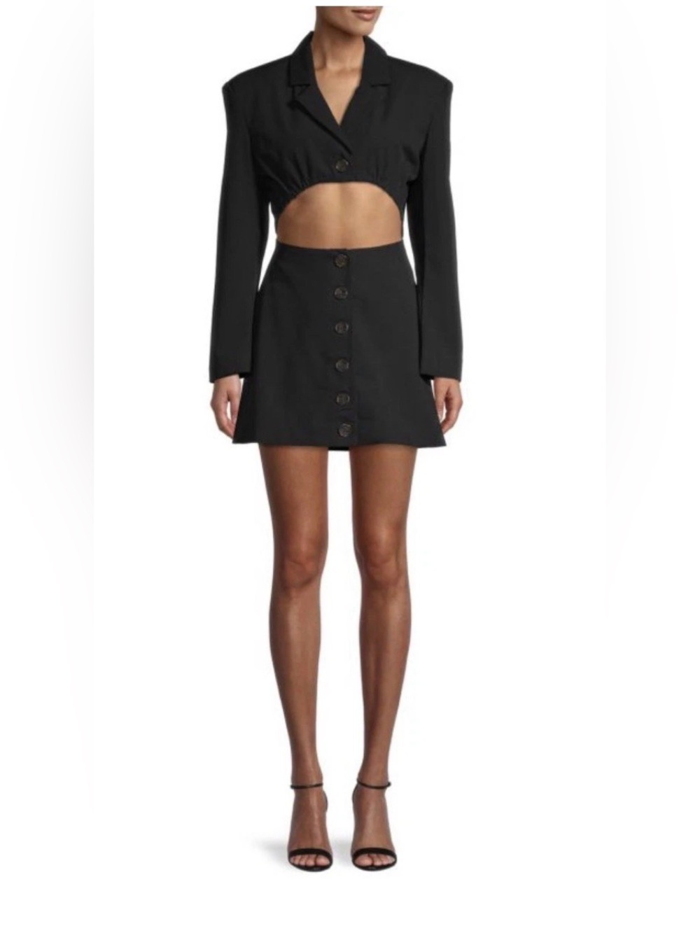 DANIELLE BERNSTEIN cut out blazer dress with shoulder pads nwt medium